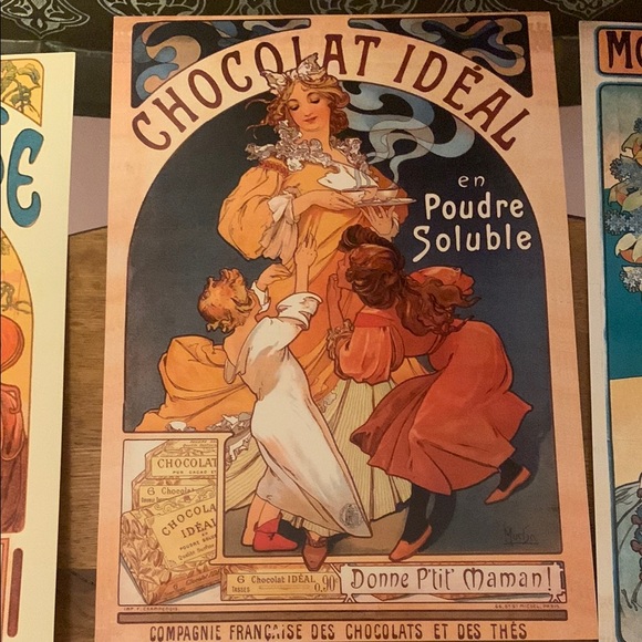 Vintage Art Nouveau Posters Set 7x10 Prints - Picture 4 of 6